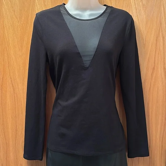 Express Black Comfy V-Neck Long Sleeved T-Shirt NWOT - Picture 2 of 8